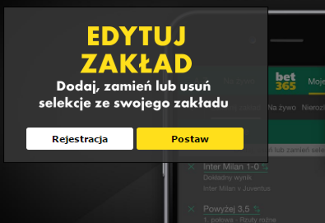 Edytuj zakłady w Bet365