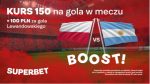 Polska – Argentyna: KURS 150,00, po 100PLN za każdego gola Lewego  i wygrany kupon już przy 1:0!